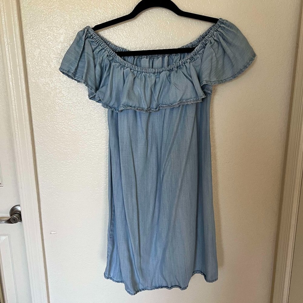 Denim Off The Shoulder Dress